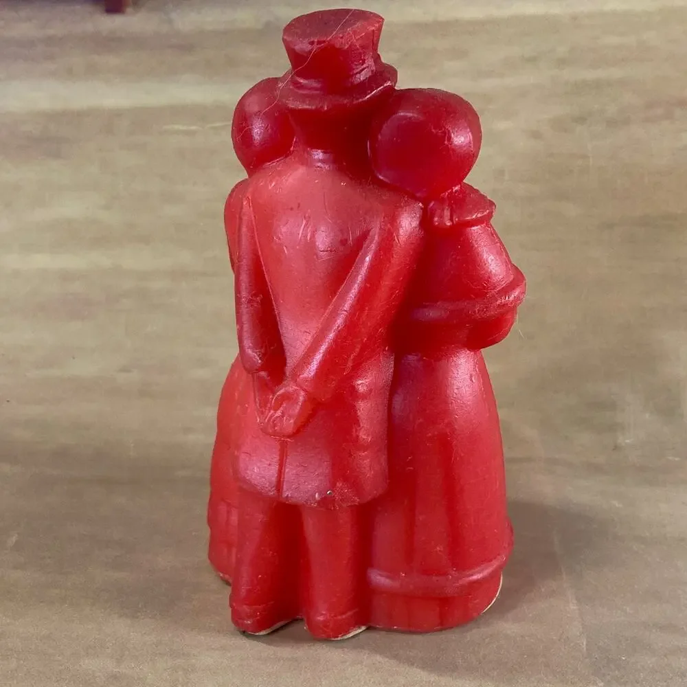 Vintage 70s AVON Holiday Lot (2) w/Red Wax Carolers & Green Sleigh Candles EUC